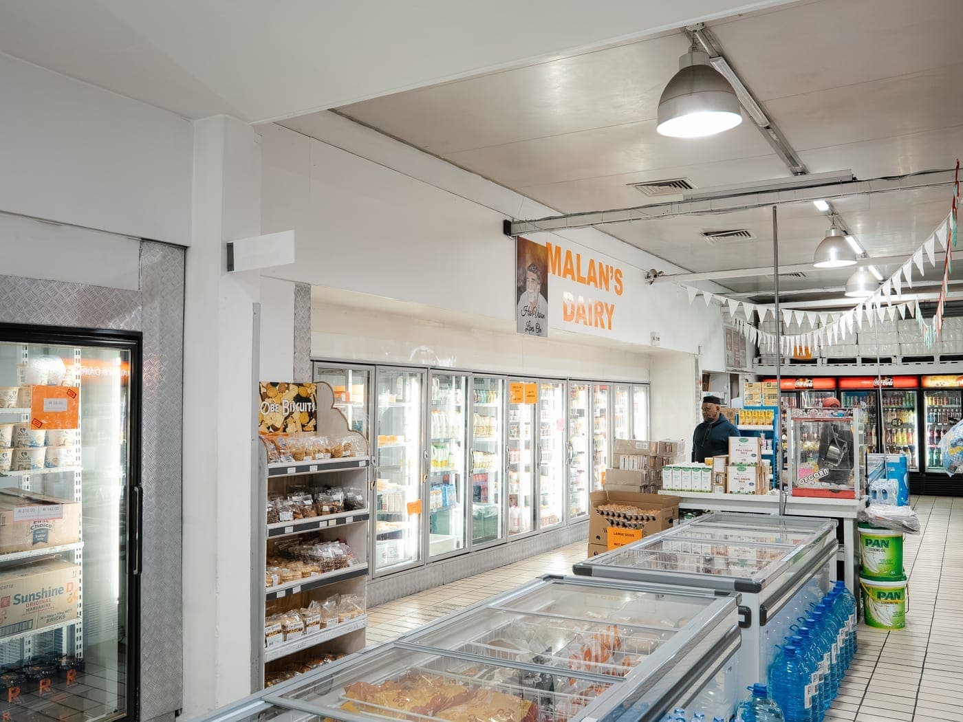 Inside the Malan's factory shop, fridges and freezers stocked with the full dairy range