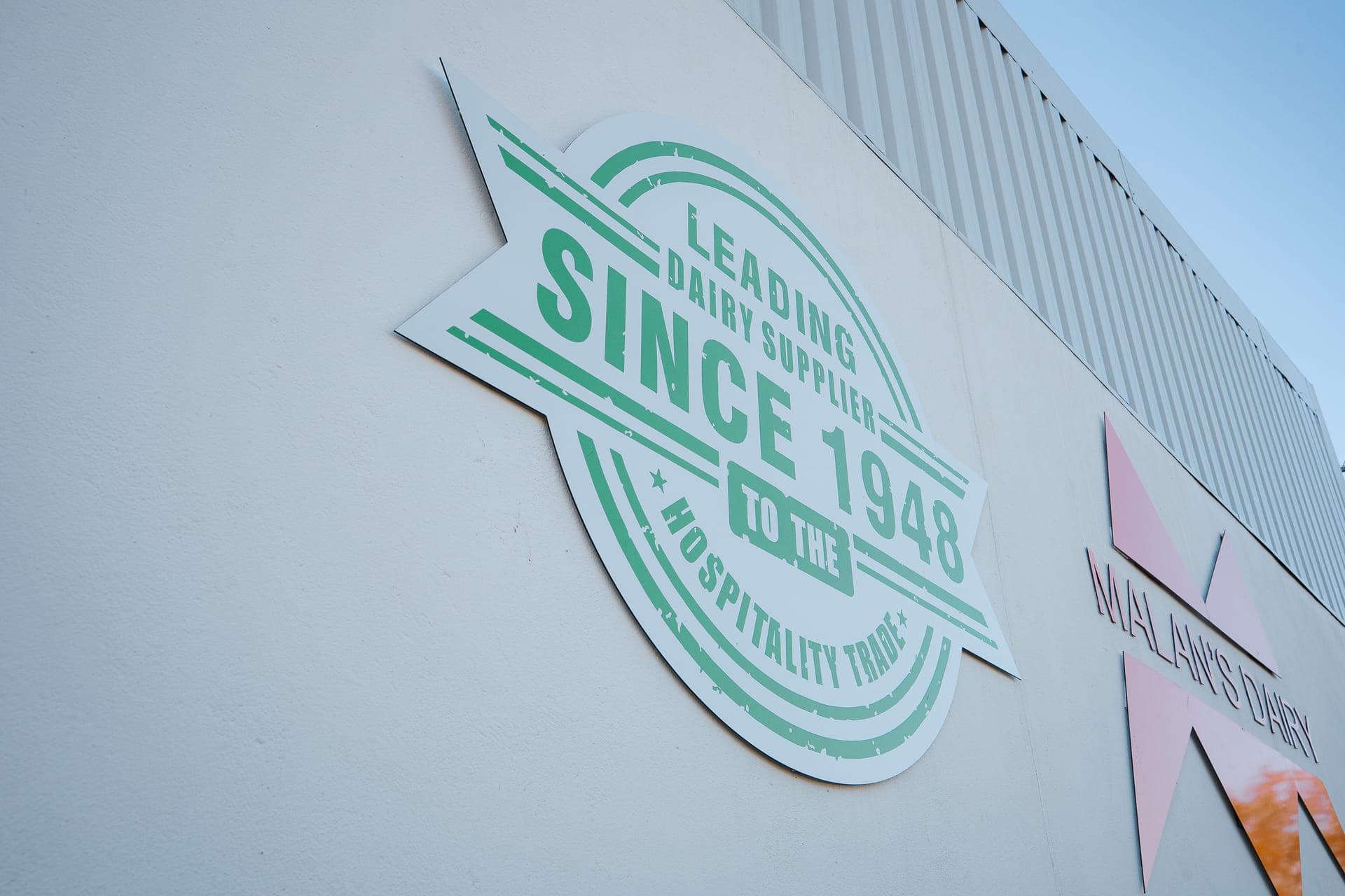 Malan's Dairy leading dairy supplier since 1948 signage